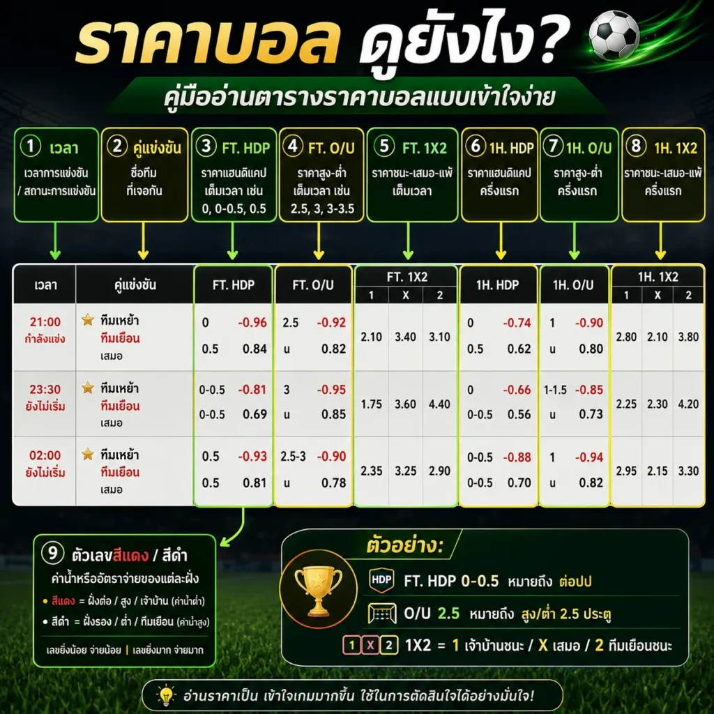 ประเภทราคาบอล